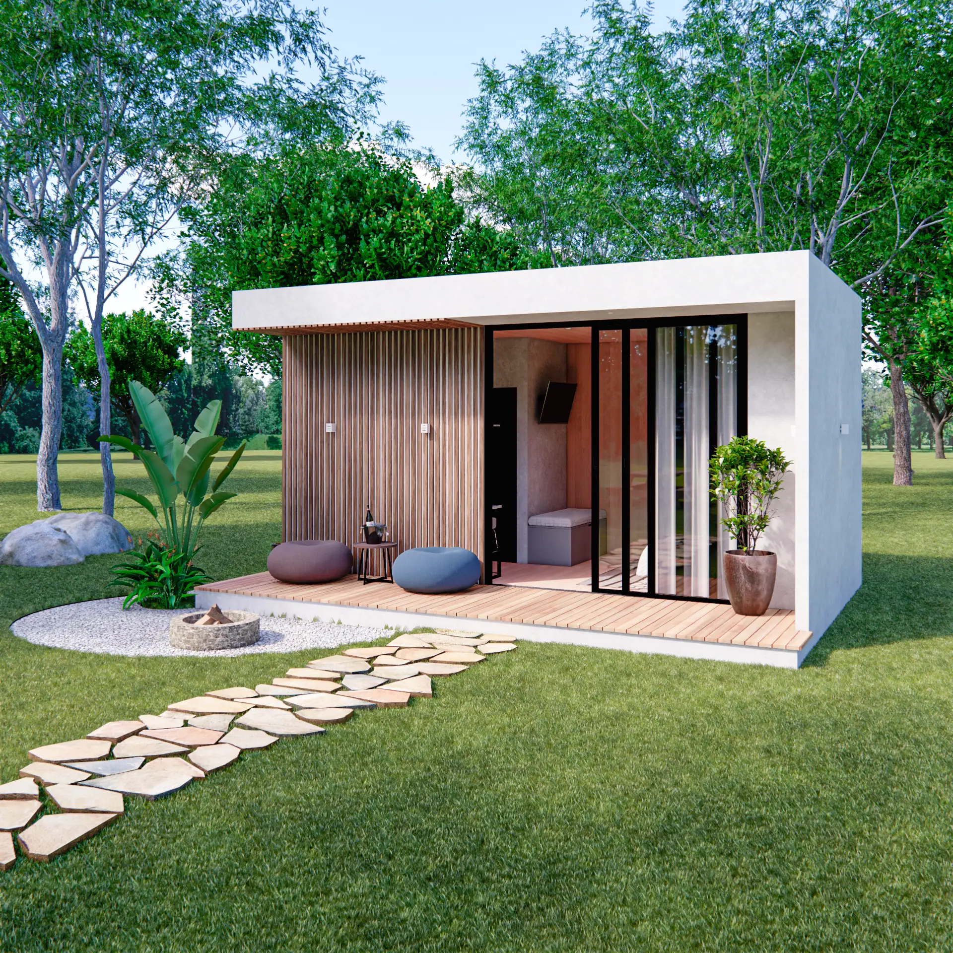 Chalé Loft Urban com Laje, chalé em Light Steel Frame